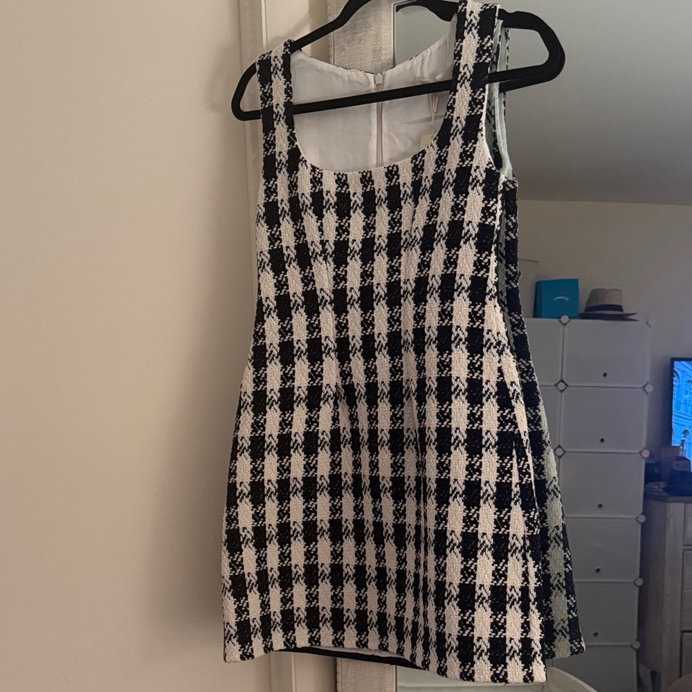 Maje Monochrome Checkered Dress